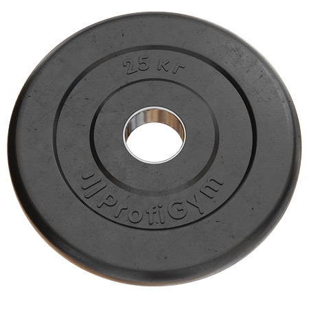 Тренировочный диск Profigym 25 кг - 51 мм черный